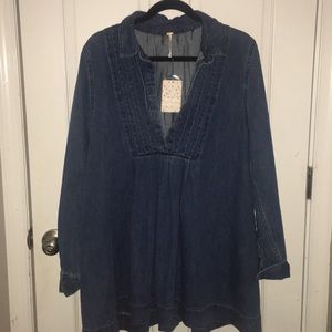 Free people jean mini dress